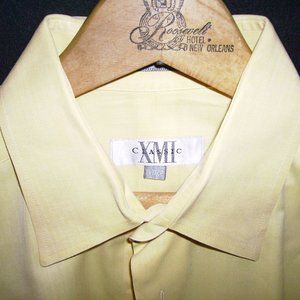 XMI Classic French cuff yellow dress shirt size 16 1/2 neck 34-35 sleeve